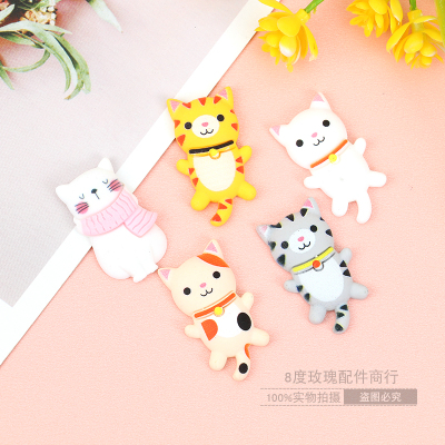 Adorkable Three-Dimensional Small Flower Cat DIY Resin Accessories Small Pendant Earrings Pendant Keychain Bracelet Material