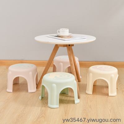 S81-6404 Large Shoes Changing round Stool Thick Non-Slip Bathroom Home Bench Cute Snail Cartoon Children's Stool