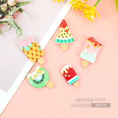 New Fruit Ice Cream Ice Cream Epoxy Cream Glue Phone Case Stationery Box Hair Accessories Hairpin DIY Accessories