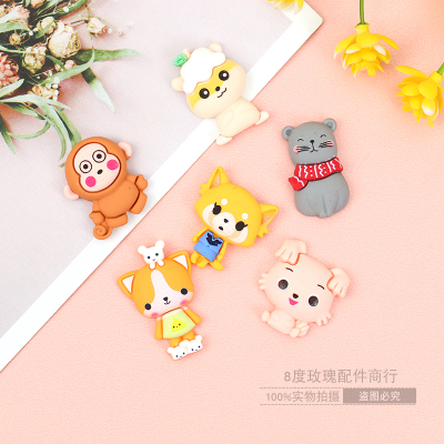 Resin Material Small Jewelry Accessories Small Animal Dog Homemade Stationery Box Barrettes Phone Case DIY Material Accessories