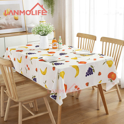 Tablecloth Pastoral Polyester Household Waterproof Tablecloth Ins Fresh and Stylish Printing Dining Table Cloth Tablecloth