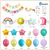 Cartoon Aluminum Film Rubber Balloons Decoration Suit Rainbow Clouds Moon Five-Pointed Star Colorful Balloon Flag Cross-Border
