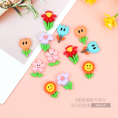 Cute Resin Mini Little Flower DIY Cream Glue Mobile Phone Beauty Manicure Fittings Storage Box Decoration Materials
