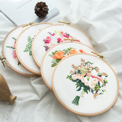 Cross-Border Handmade Embroidery DIY Material Package Suzhou Embroidery Painting Kit Fabric Beginner Three-Dimensional Ribbon Embroidery Factory Direct Sales
