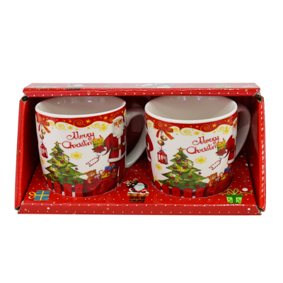 Double Hot Selling Novelty Christmas Tree Coffee Ceramic Mug