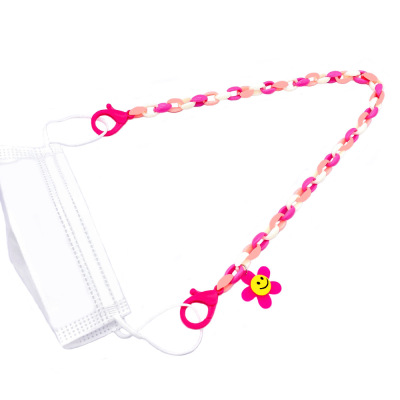 European and American DIY Colorful Acrylic Glasses Hanging Chain Necklace Eyeglasses Chain Cartoon Children Adult Anti-Slip Glasses Lanyard