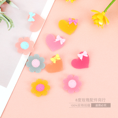 INS Xuan Ya Contrast Color Little Flower Daisy Love Resin Patch DIY Handmade Hair Accessories Earrings Ear Stud Accessories Material