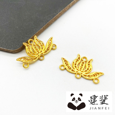 Factory Direct Supply DIY Handmade Jewelry Accessories Antiquity Hair Clasp Headdress Material Alloy Lotus Wilhelmy 23 * 13mm