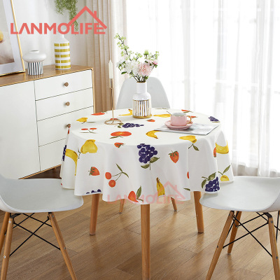 Waterproof Tablecloth Pastoral Polyester Household round Tablecloth Ins Fresh and Stylish Printing Dining Table Cloth Tablecloth