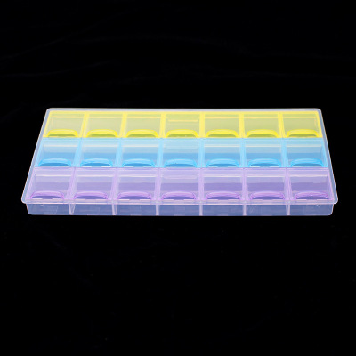 Diamond Painting Storage Box 3 Rows Diamond Box 21 Grid Diamond Yuantong Spot Drill Diamond Box Diamond Painting Tools Factory Direct Supply