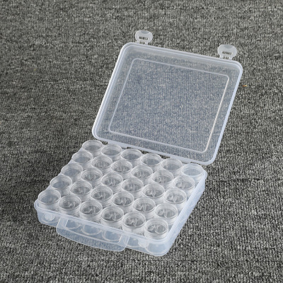 Exclusive for Cross-Border Injection Molding Hardware Parts 30 Grid Transparent Plastic Box Diamond Painting Sequins Bead Storage Box Customization