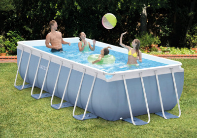 American Intex26792 4.88 M Rectangular Pipe Frame Pool Set Large Family Villa Swimming Pool