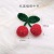 3cm Flower-Free Cherry Dark Green Leaf Red Ball Hand Crochet Clothing Ornament Accessories Earrings Eardrops Material