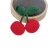 3cm Flower-Free Cherry Dark Green Leaf Red Ball Hand Crochet Clothing Ornament Accessories Earrings Eardrops Material