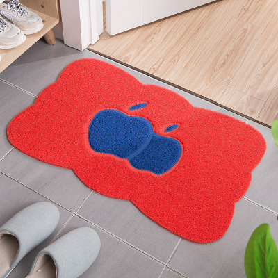 Special-Shaped Wire Ring Bathroom Mats PVC Doorway Non-Slip Mat Entrance Foot Mat Door Mat Toilet Floor Mat Carpet