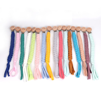 New Hand-Woven Fork Cotton Braid Beech Pacifier Clip Children's Fork Woven Chain