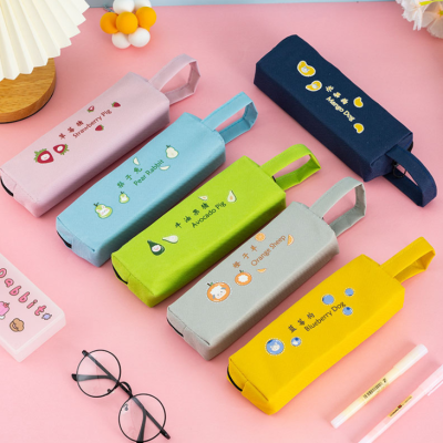 New Cartoon Portable Pencil Case Simple and Fresh Stationery Case Portable Student Stationery Storage Bag