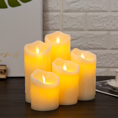 LED Simulation Tears Swing Electric Candle Lamp Wholesale Household Smoke-Free Lighting Birthday Hotel Proposal Decoration