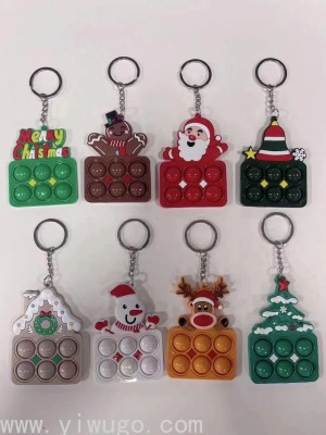 Latest Hot Christmas Series Keychain Pendant Rat Killer Pioneer Finger Bubble Pressure Reduction Toy