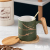 Nordic Style Wooden Handle Ceramic Cup with Cover with Spoon Coffee Cup Stone Pattern Mug