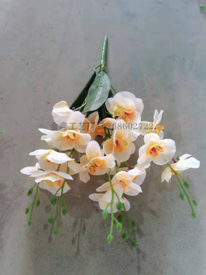 Single Bunch Beautiful Artificial Flower Butterfly Orchid Party Wedding Silk Flower Decoration Living Room Indoor