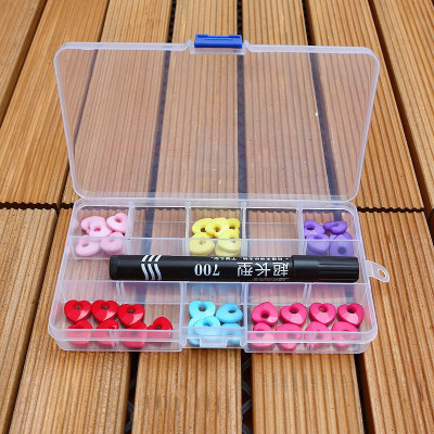 Cross-Border Injection Transparent 15 Grid Insert Fishing Tackle Plastic Box Nail Art Eyelash Ear Studs Finishing Storage Box Wholesale