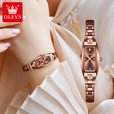 Star Endorsement Olevs Brand Watch Fashion Tungsten Steel Thin Niche Imported Movement Waterproof Women's Watch