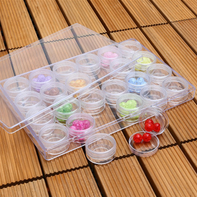 Factory Direct Sales New Injection Molding PS Plastic round 24 Grid Transparent Box Environmental Protection Beaded Bead Storage Box Wholesale