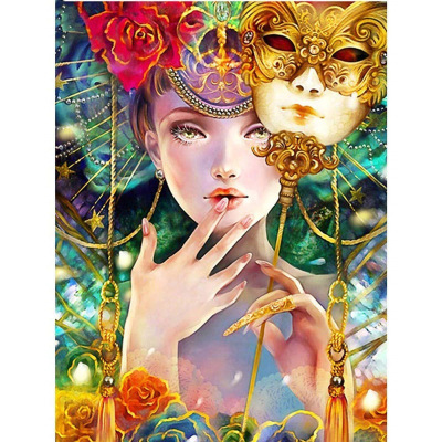 Living Room Decoration Hanging Painting 3D Full Diamond Painting Mask Girl Home Crafts Foreign Trade Cross-Border Hot One Piece Dropshipping