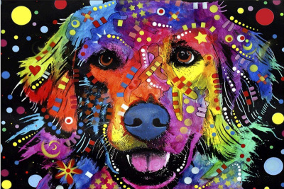 Colorful Dog Head Diamond Painting Square over Resin Drill Home Decorations DIY Spot Drill Painting Craft Foreign Trade Cross-Border Hot