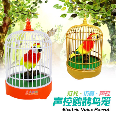 Factory Direct Sales English-Speaking Voice-Controlled White Birdcage Toy Two-Color 2010-5aba9