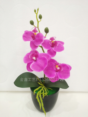  PU Butterfly Orchid Flowers Phalaenopsis Bouquet For Wedding Christams DIY Home Decoration Fake Garden Potted Deco