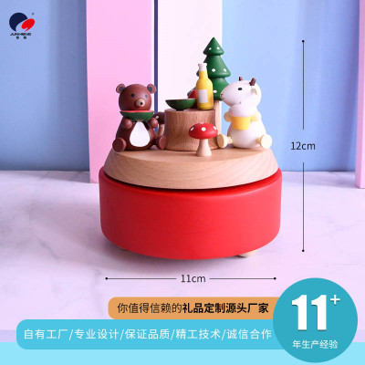 Factory Direct Sales Cat's Sky City Wooden Music Box Birthday Gift Valentine's Day Gift High-End Exquisite Ornaments