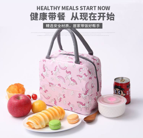 oxford cloth insulated lunch bag portable large capacity student lunch bag lunch box bag factory direct sales