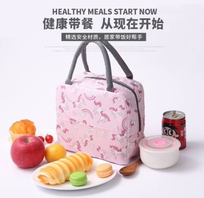 Oxford Cloth Insulated Lunch Bag Portable Large Capacity Student Meal Lunch Bag Lunch Box Bag Factory Direct Sales