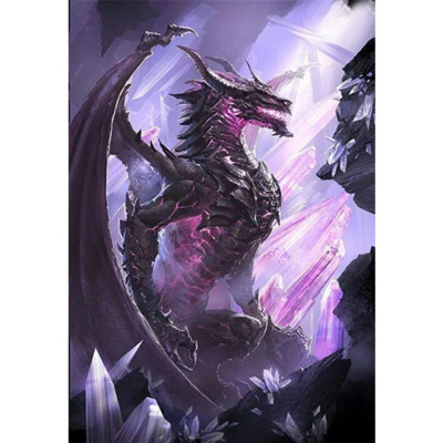 5diy Decorative Paintings Full of Diamond Stickers Purple Crystal Dragon Home Foreign Trade Cross-Border Hot Customized One Piece Dropshipping