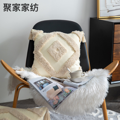 Tufted Pillow Cover Cross-Border Nordic Homestay Home Decoration Ethnic Style Cushion Morocco Tufted India Pillow Cover
