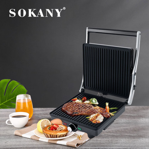 Cross-Border Sokany226 Roast Steak Machine Panini Sandwich Machine Home Commercial Adjustable Temperature Frying Machine Electric Cake File 