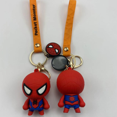 Avengers Keychain Ornaments Cartoon Anime Hero Doll Spiderman Iron Man Key Pendants Gift