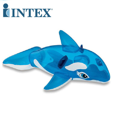 Intex from USA 58523 Transparent Blue Whale Mount Water Inflatable Toys Float Water Drifting