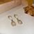 New High-Grade Drop Pearl Face Slimming Letter H Earrings Simple Graceful Diamond-Embedded Drop Pearl Earrings for Women