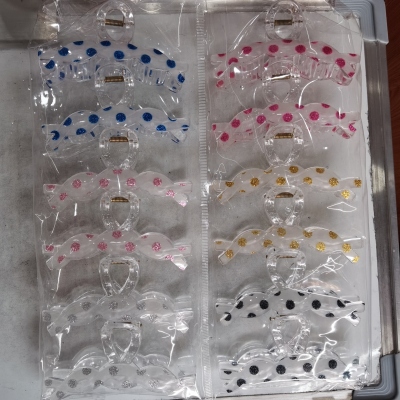 Transparent 6-Color Jelly Rubber Frosted Dot Onion Powder Grip Shower Clip Claw