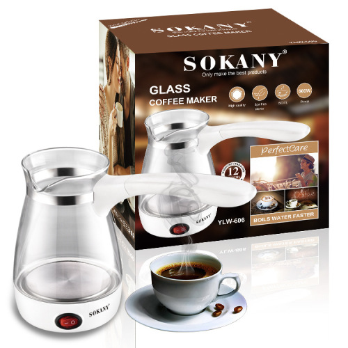 Sokany606 Turkish Coffee Pot Glass Small Kettle Electric Kettle Automatic Power off 500ml Kettle