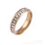 Personalized Fashion Single Row Diamond Ring Stainless Steel Diamond-Studded Ring European and American Gold-Plated Full Diamond Ring Popular Ornament