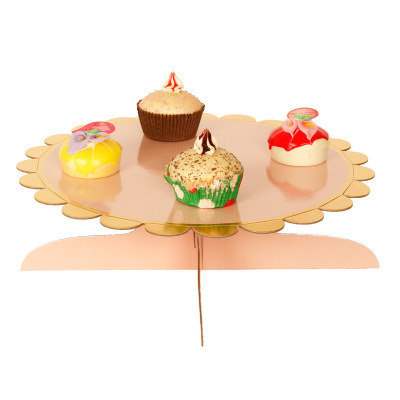 Factory Wholesale Single-Layer Paper Cake Rack Children's Birthday Party Dress up Disposable Pastry Dessert Shelves