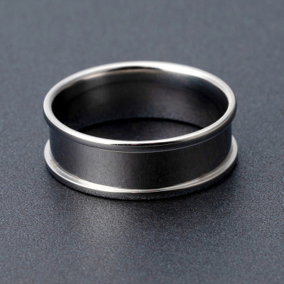 Cross-Border Hot Accessories Wish Hot Sale Creative Groove Ring Personality Stainless Steel Ring Factory Wholesale
