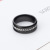 European and American Personalized Single Row Full Diamond Ring Black Fashion Creative 8mm Double Beveled Diamond Stainless Steel Ring