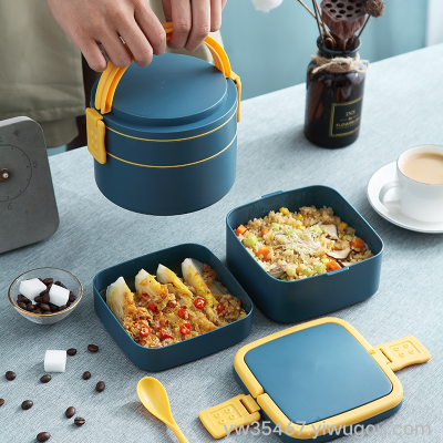 S42-LX-7011a AIRSUN New Ins Handheld Double Deck Lunch Box with Rice Portable Lunch Box Student Bento Box