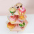 Three-Layer Hexagonal Marbling Bronzing Cake Rack Birthday Party Dress up Supplies Paper Pastry Dessert Rack