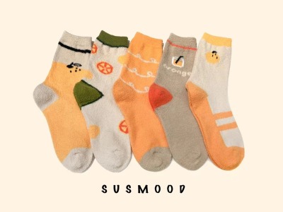 Autumn and Winter New Coral Fleece Socks Korean Style Ins Style Cute Warm Socks